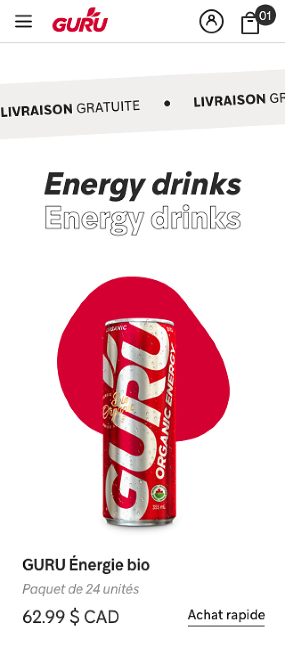 for Guru Energy Kffein Creative web agency in Montreal